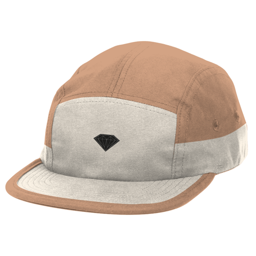 Bone Five Panel Diamond Brilliant Rubber Applique Khaki-V26DIB08-